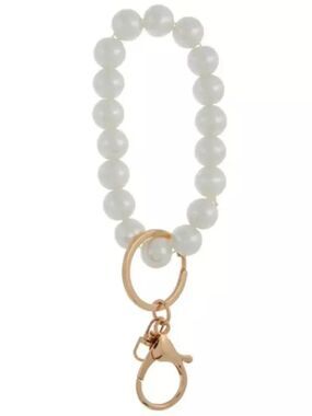 New Iron Orchid Studio Glass Pearl Wristlet Keychain